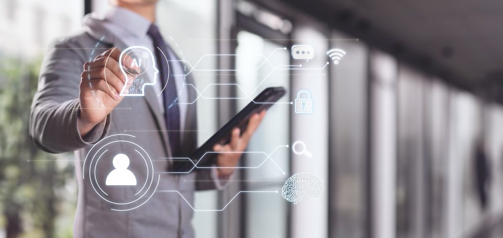 Architecte interagissant avec de l'intelligence artificielle générative